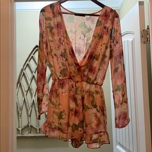 Peach Floral Romper
